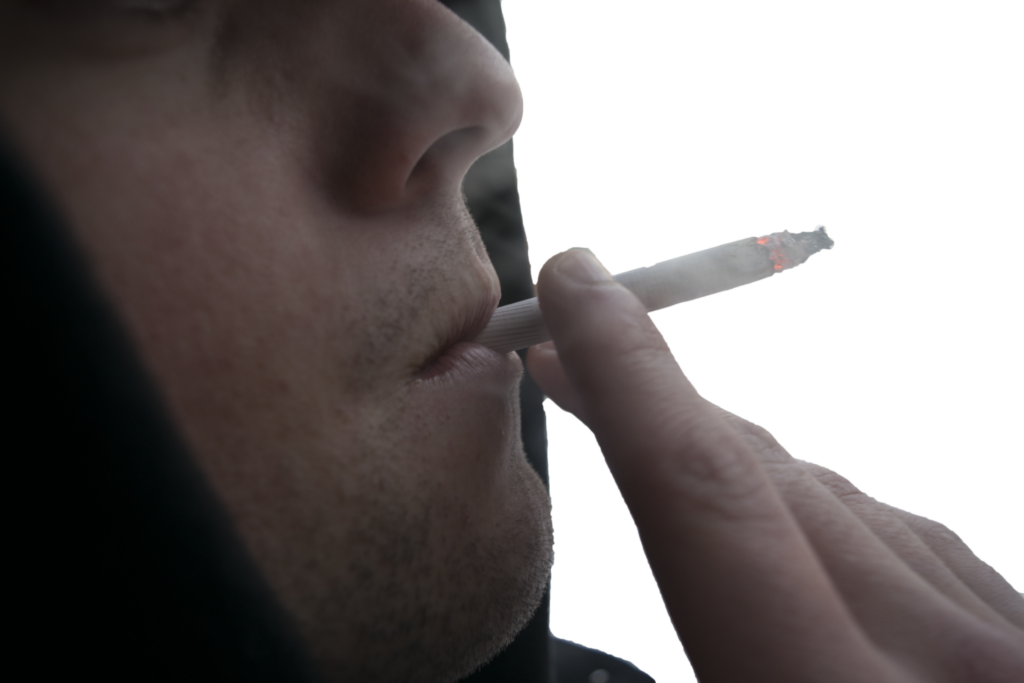 Photo of someone smoking