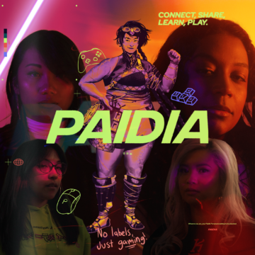 A grid photo of some of the many women who work with Paidia Gaming Company
