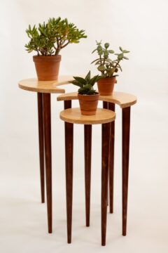 The Moon Stand consists of three tables that can be styled together or on their own, and can be used exclusively for plants, or a coffee, book or candles.